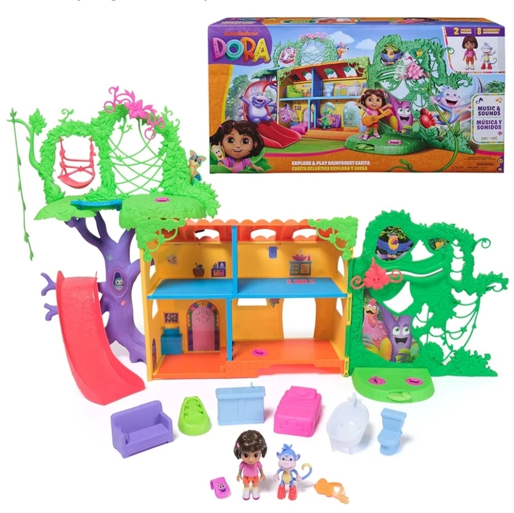Dora Explore And Play Rainforest Casita Playset Bilingual Phrases NIB
